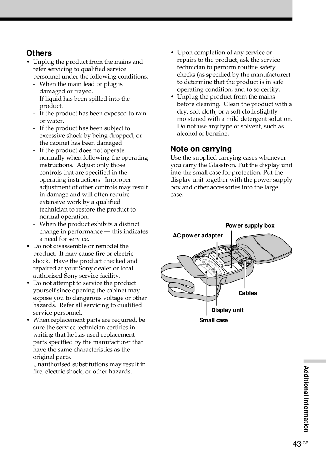 Sony PLM-S700E instruction manual Others, Additional Information 