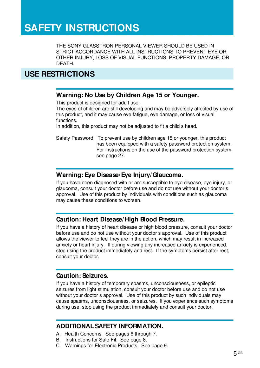 Sony PLM-S700E instruction manual Safety Instructions 