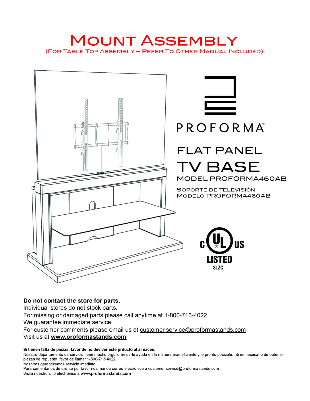 Sony PROFORMA60 manual TV Base 