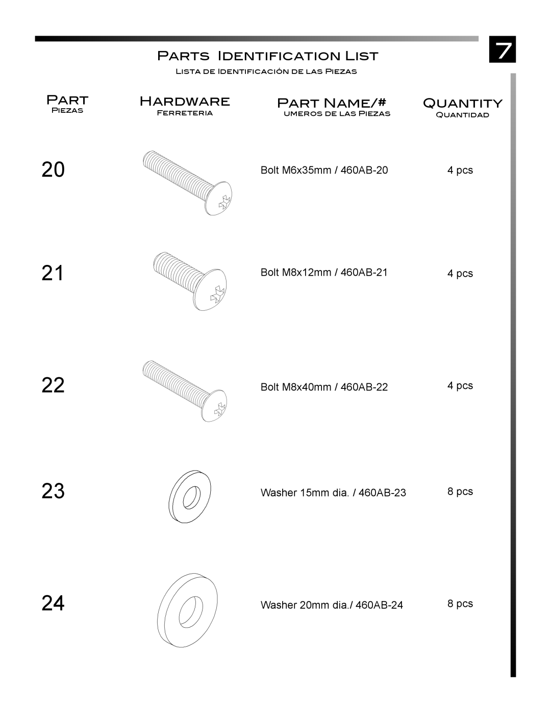 Sony PROFORMA60 manual Bolt M6x35mm / 460AB-20 