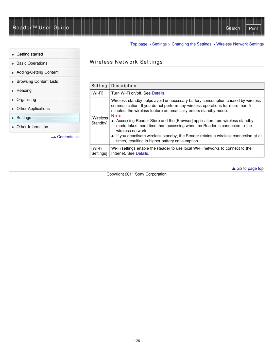 Sony PRS-T1RC, PRS-T1WC manual Wireless Network Settings 