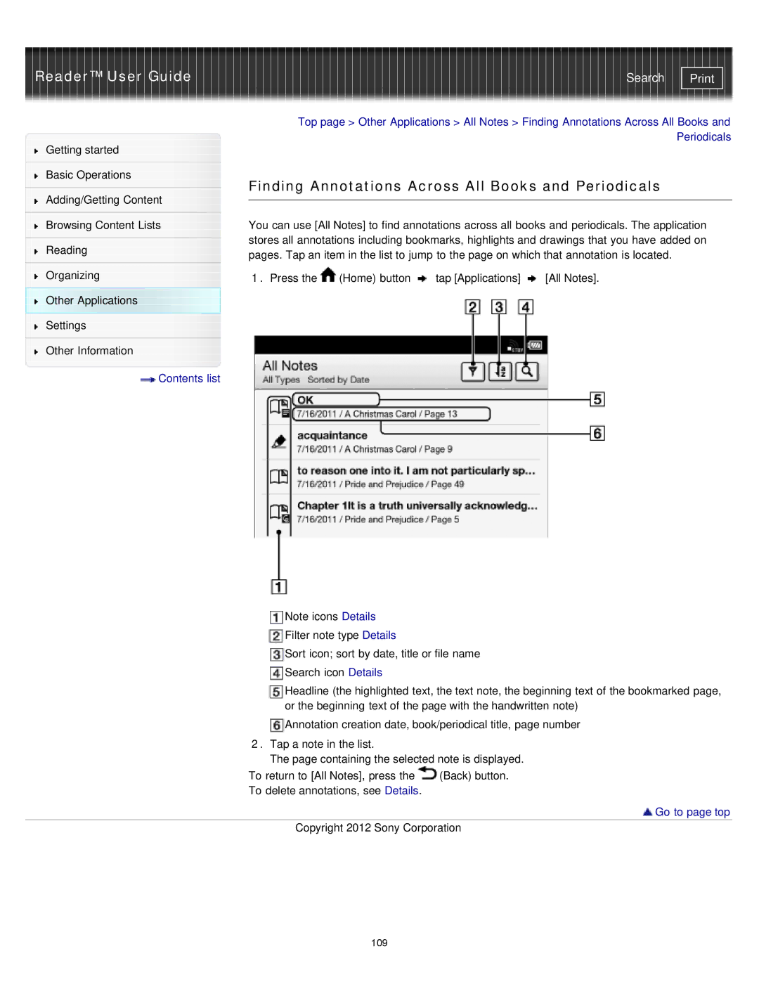 Sony PRST2BC, PRST2WC, PRS-T2 manual Finding Annotations Across All Books and Periodicals 