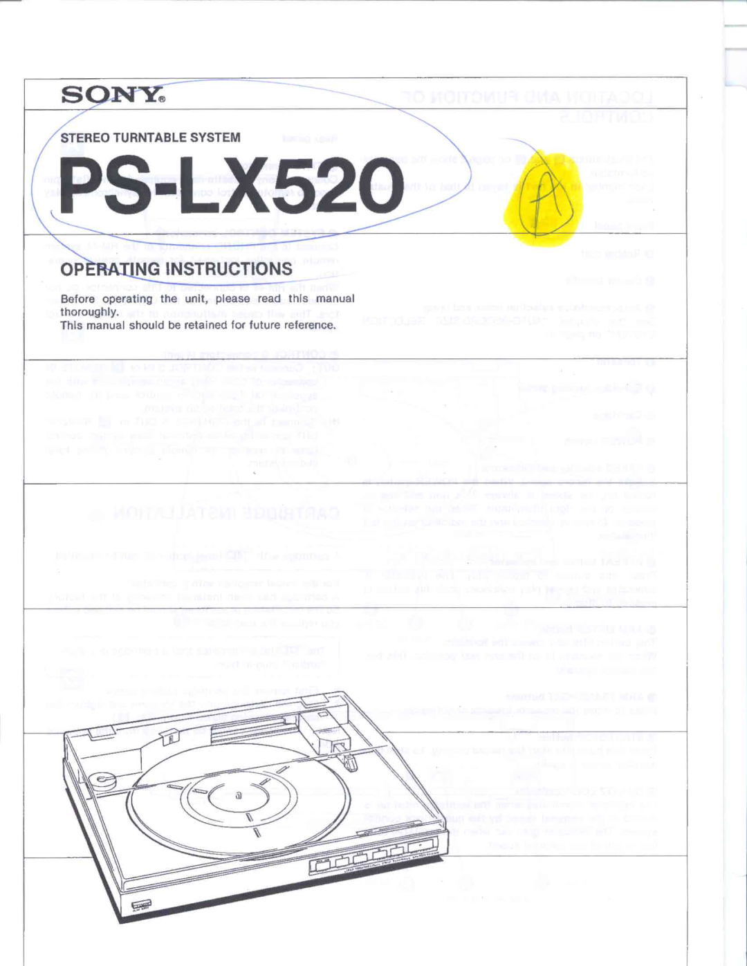 Sony PSLX520 manual 