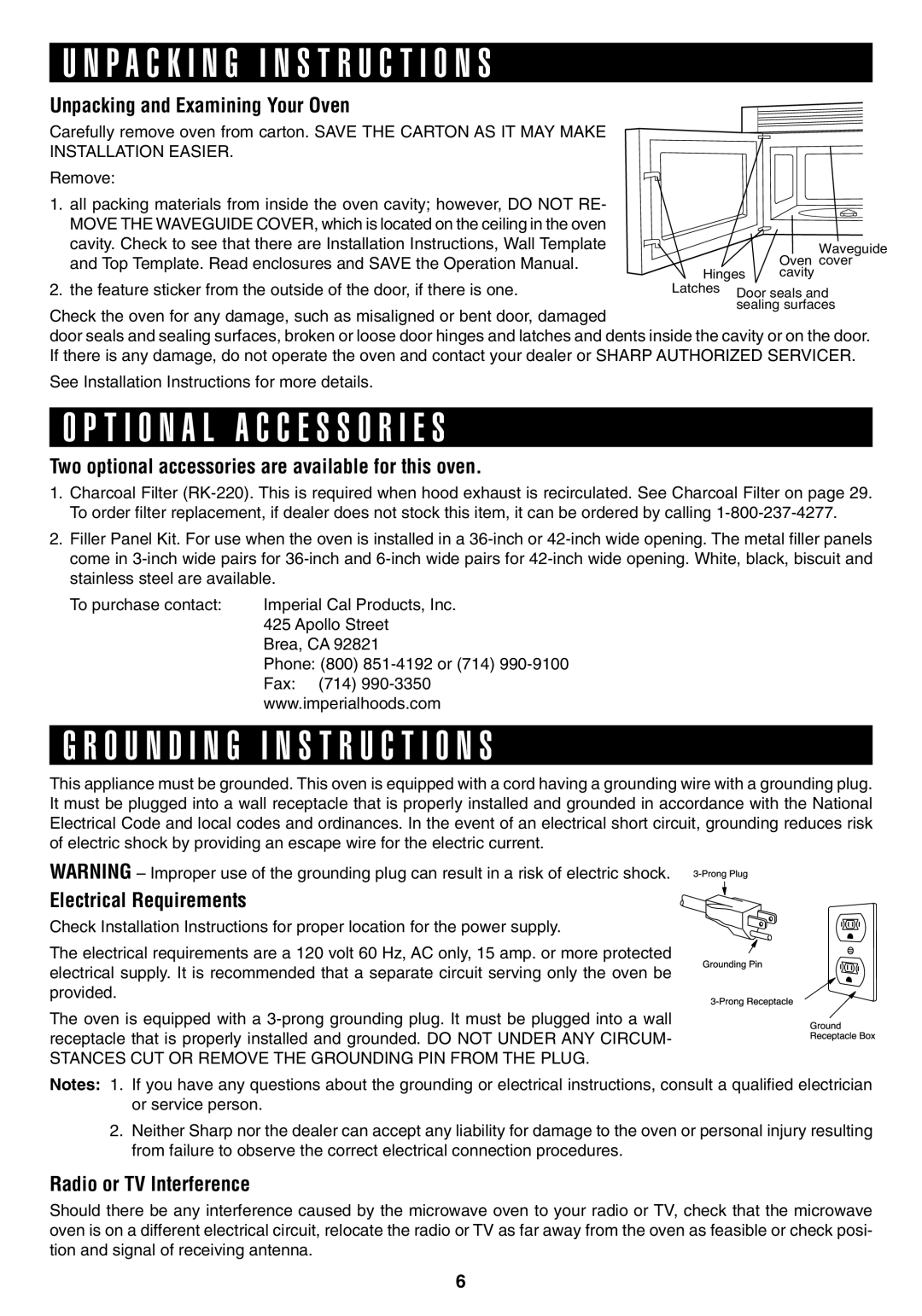 Sony R1880L operation manual P a C K I N G i n s t r u c t i o n s, T I O N a L a C C E S S O R I E S 