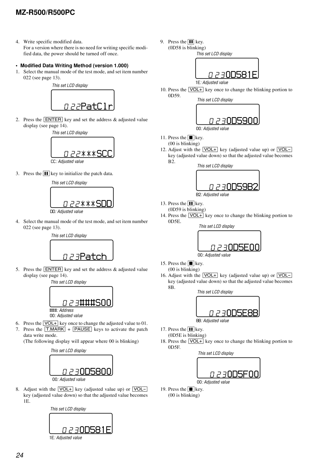 Sony R500PC service manual 23Patch, 23###S00, 230D581E, 230D5900, 230D59B2, 230D5E00, 230D5E8B, 230D5800, 230D5F00 