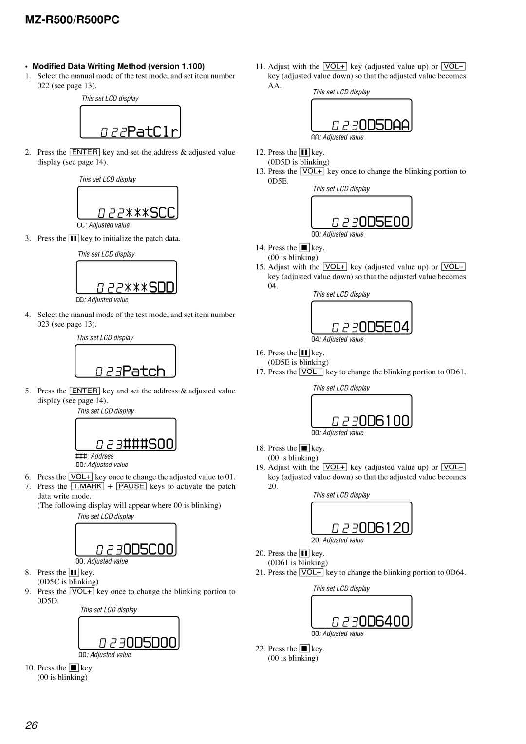 Sony R500PC service manual 230D5DAA, 230D5C00, 230D5D00, 230D5E04, 230D6120, 230D6400 