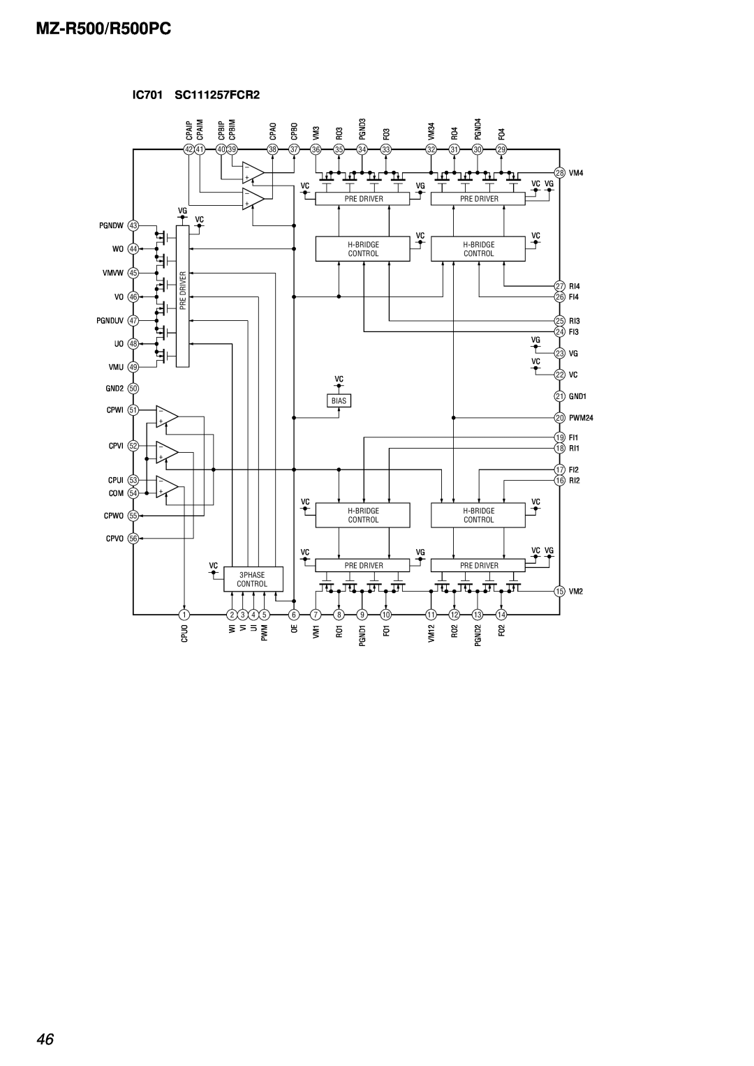 Sony service manual MZ-R500/R500PC, IC701, SC111257FCR2 