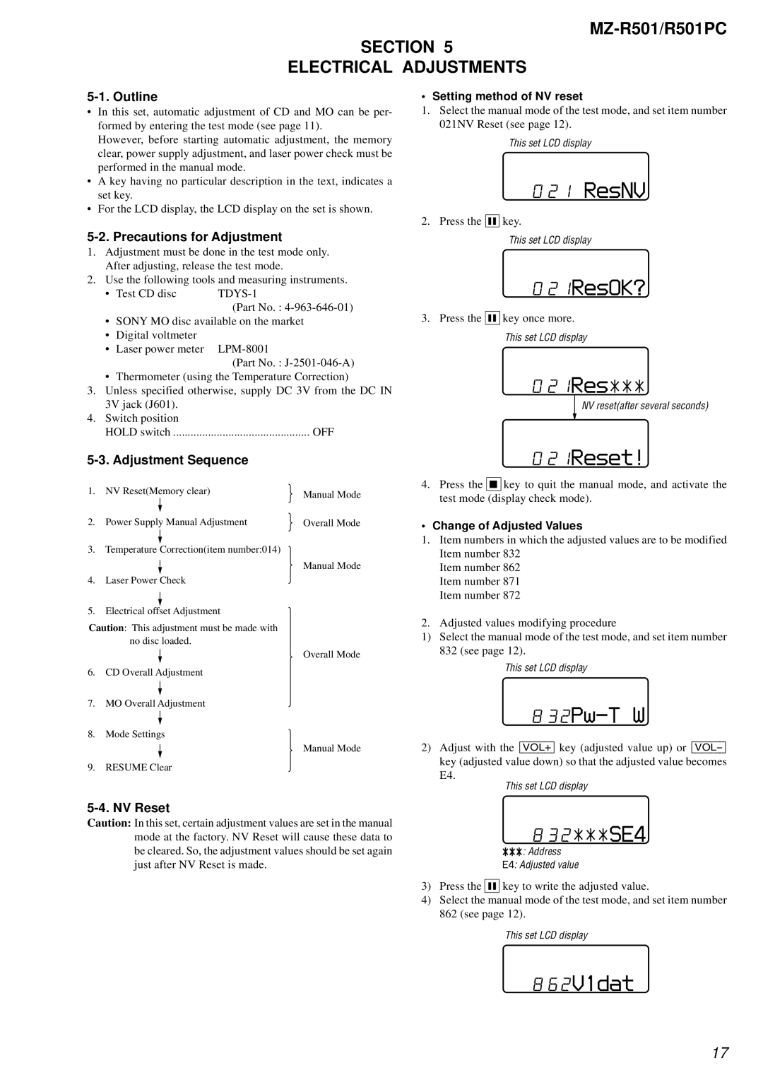 Sony R501PC service manual 21ResOK?, 21Reset, 32Pw-T W, 62V1dat 