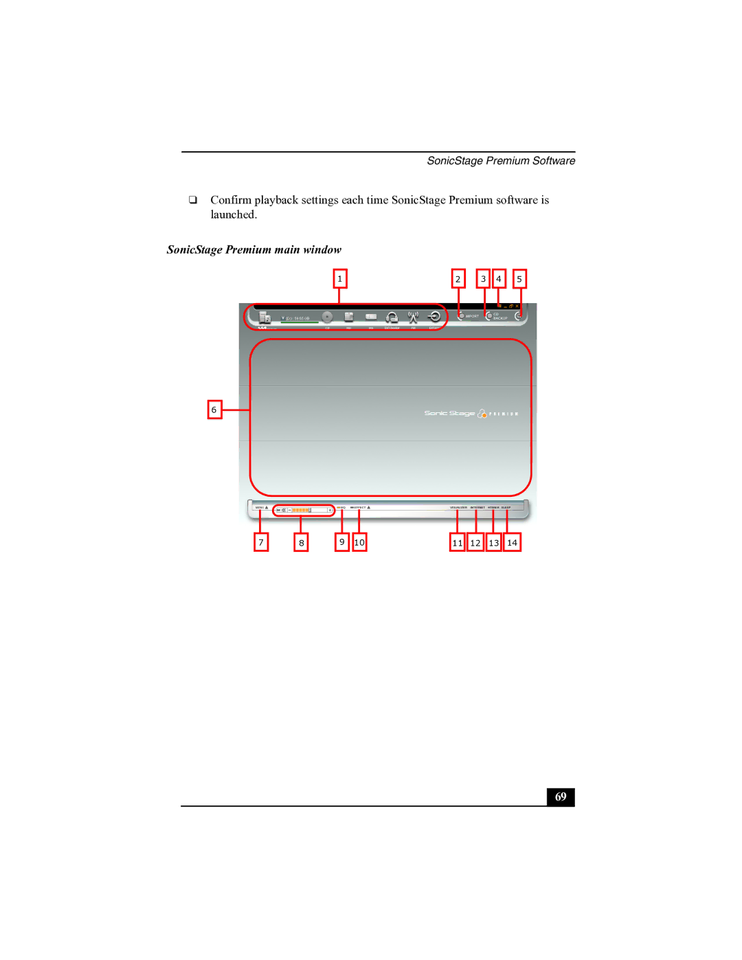 Sony R505 manual SonicStage Premium main window 