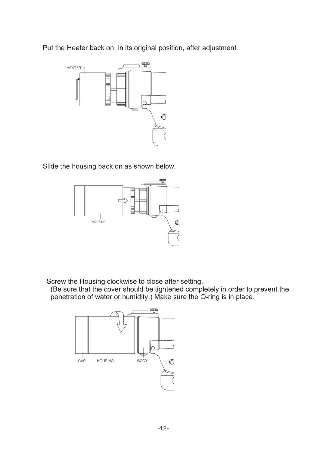 Sony RB358H, RB550H manual Slide the housing back on as shown below 