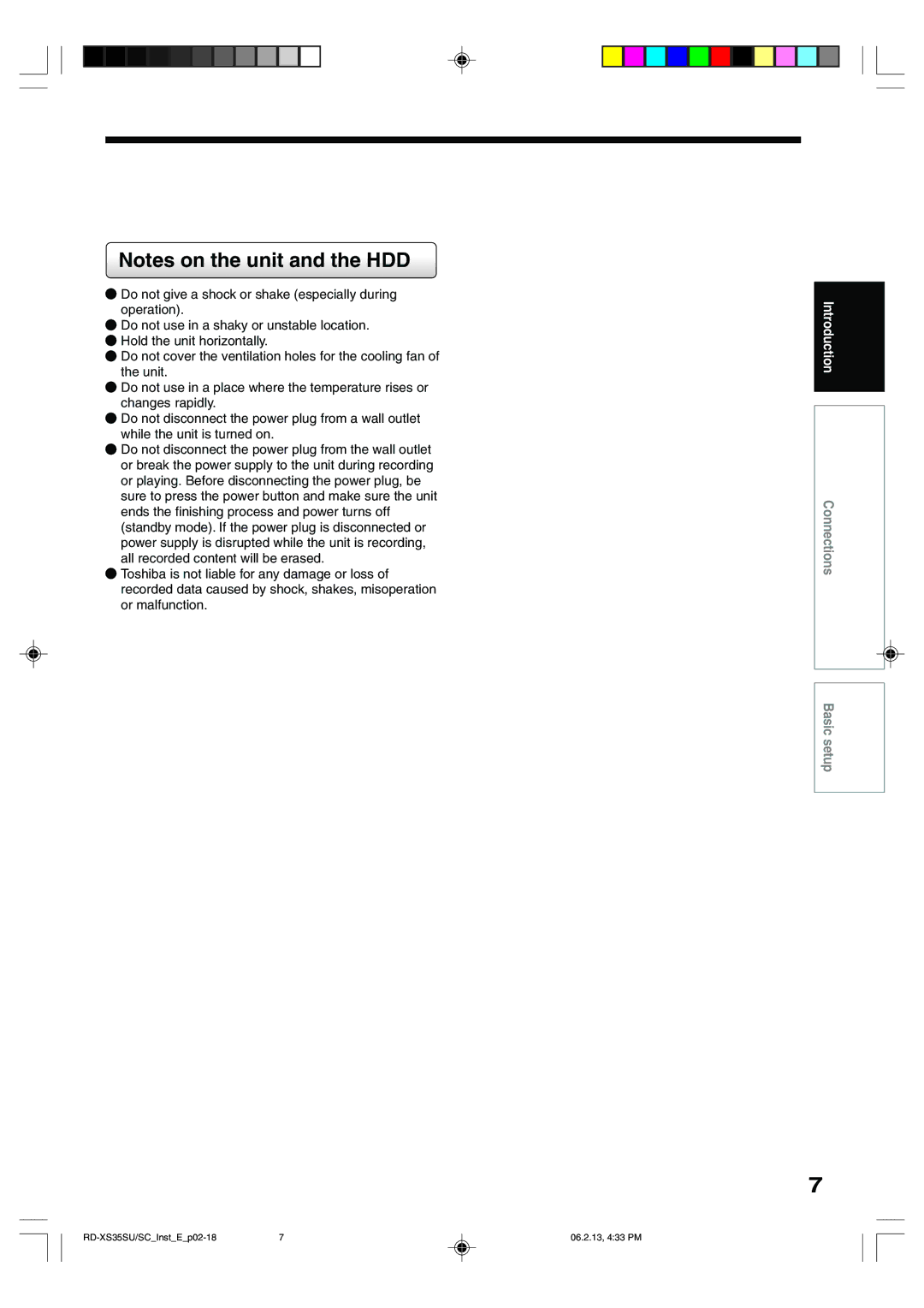 Sony RD-XS35SC, RD-XS35SU owner manual Introduction 