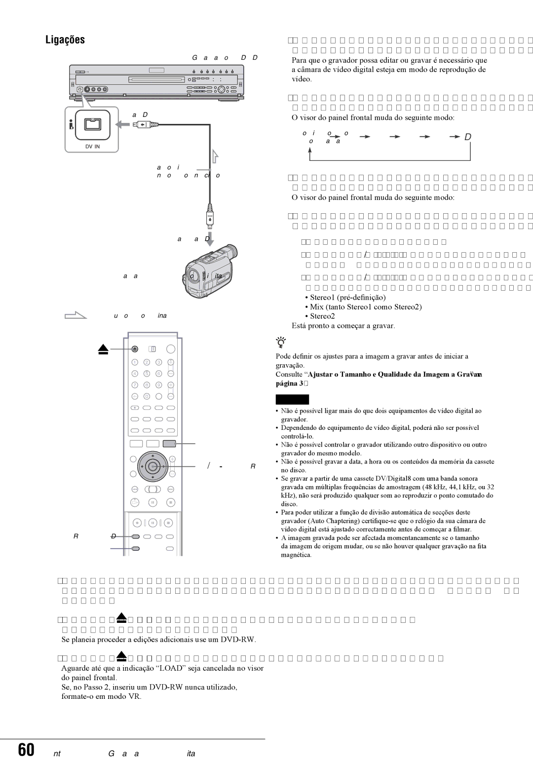 Sony RDR-GX7 manual Ligações, Se planeia proceder a edições adicionais use um DVD-RW 