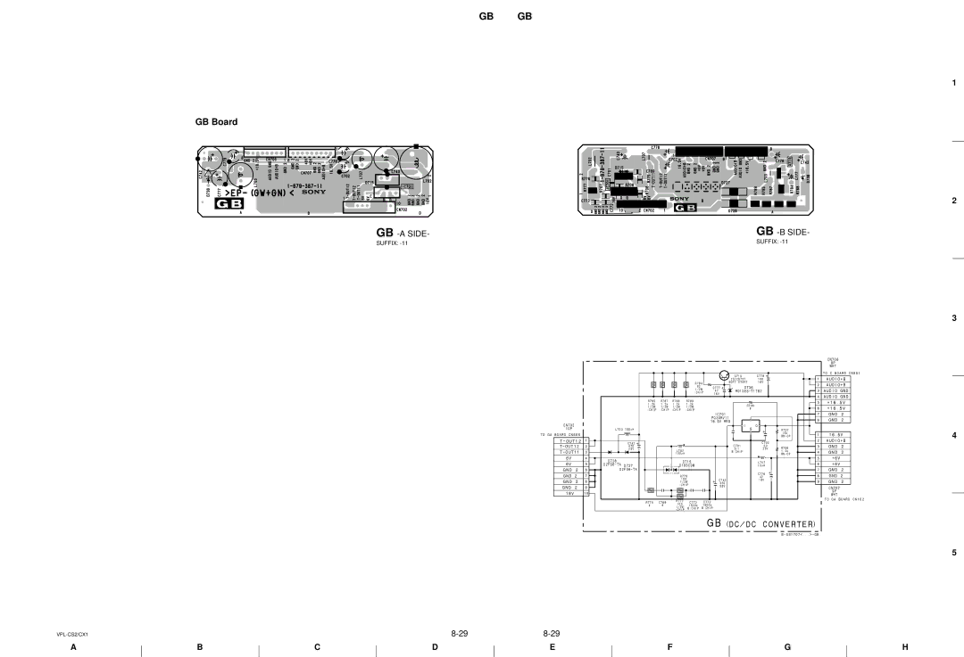 Sony VPL-CX1, RM-PJM10 service manual GB Board, Audio+B, Audio GND, D2FS6-TA 