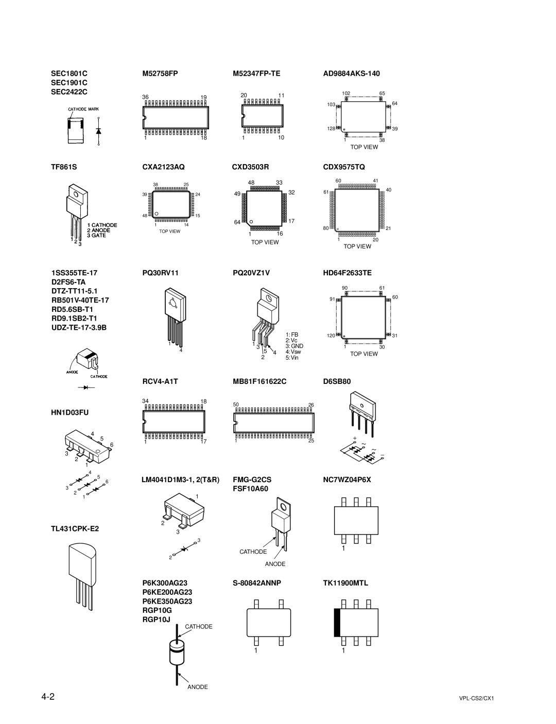 Sony RM-PJM10, VPL-CX1 M52758FP, PQ30RV11, M52347FP-TEAD9884AKS-140, CXD3503R, HD64F2633TE, MB81F161622C D6SB80 