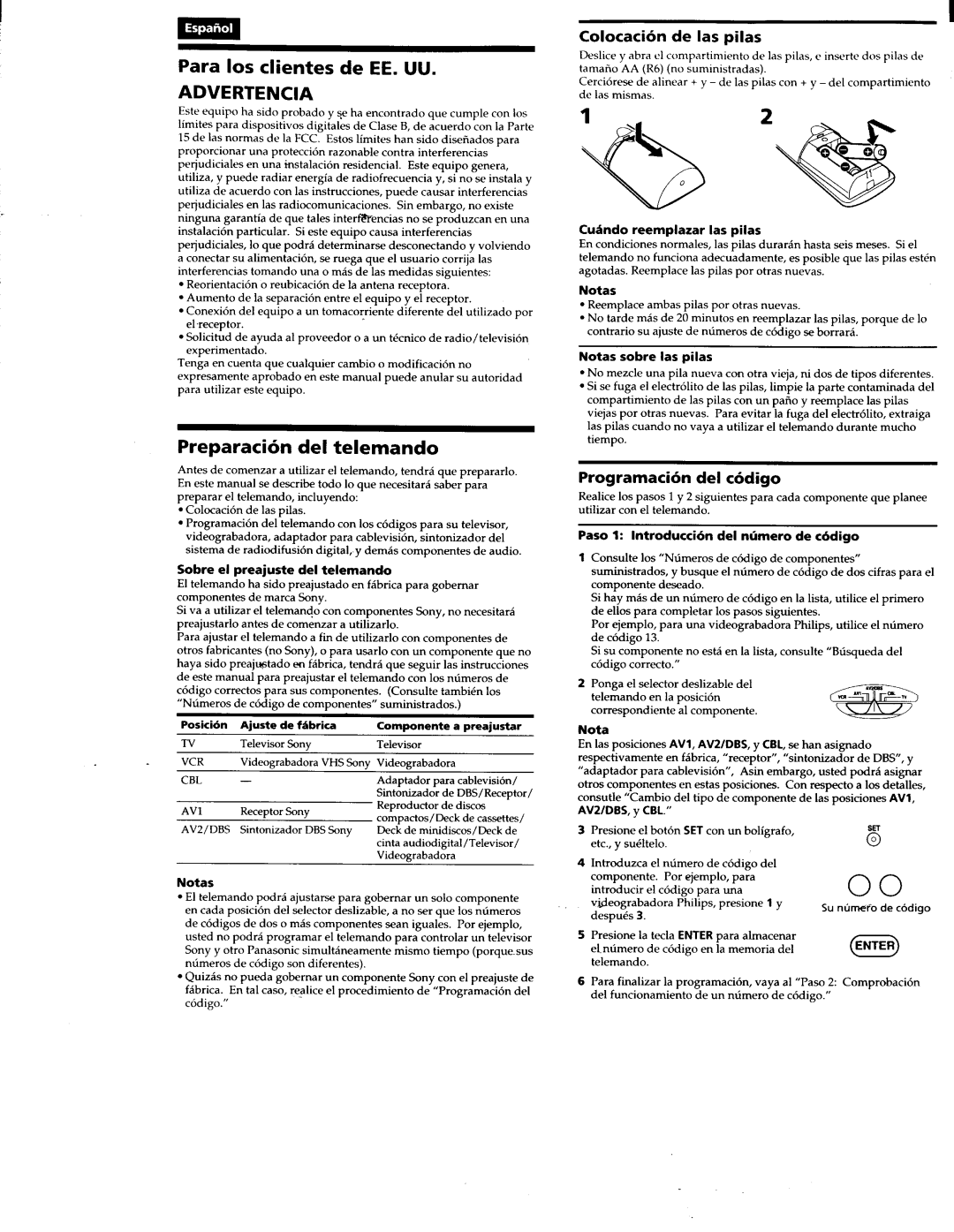 Sony RM-V40A manual 