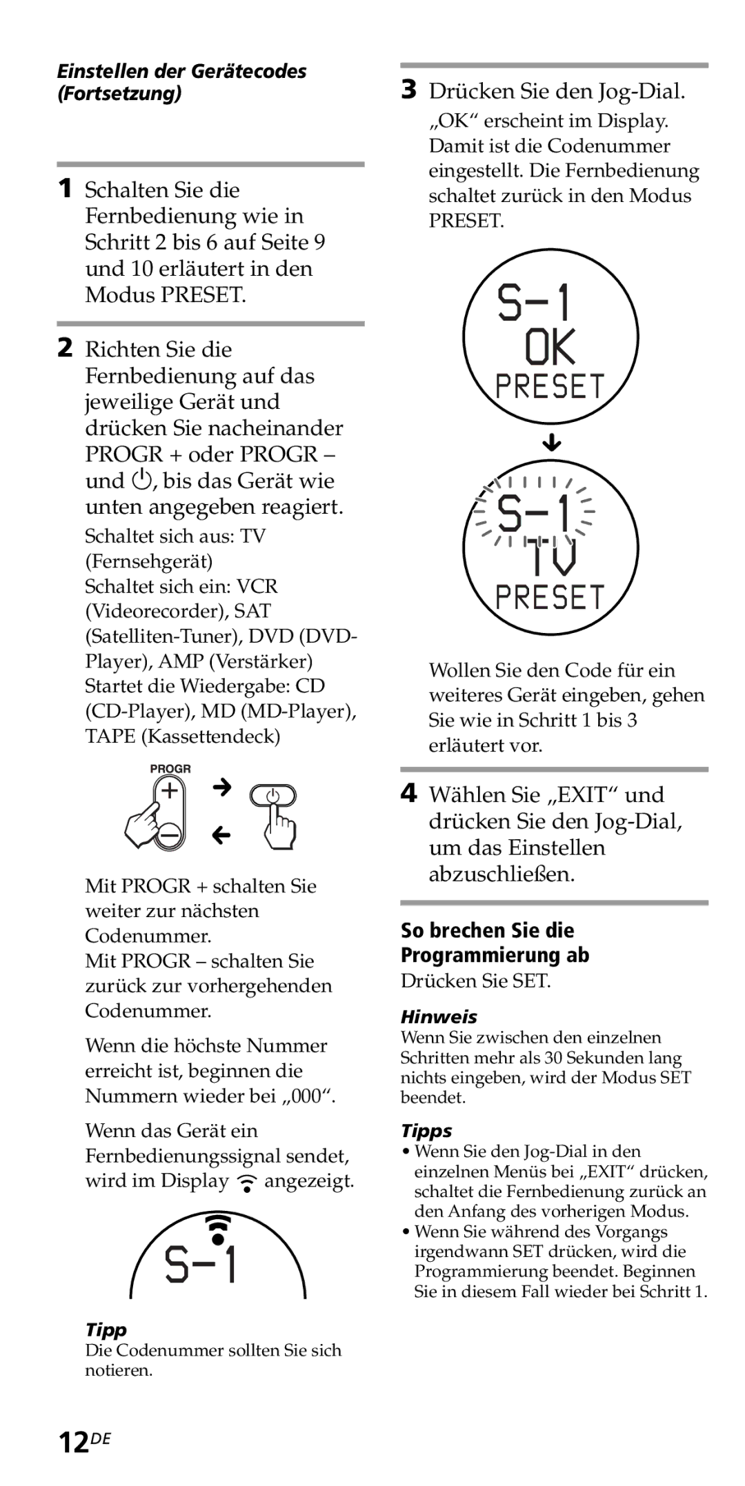 Sony RM-VZ950T operating instructions 12DE 