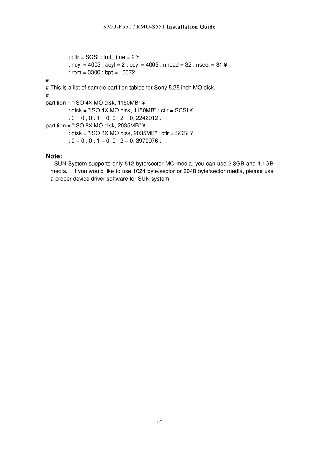 Sony manual SMO-F551 / RMO-S551 Installation Guide 