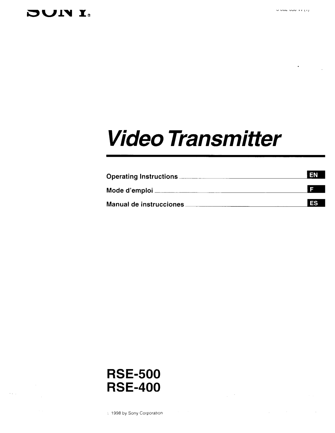 Sony RSE-400, RSE-500 manual 