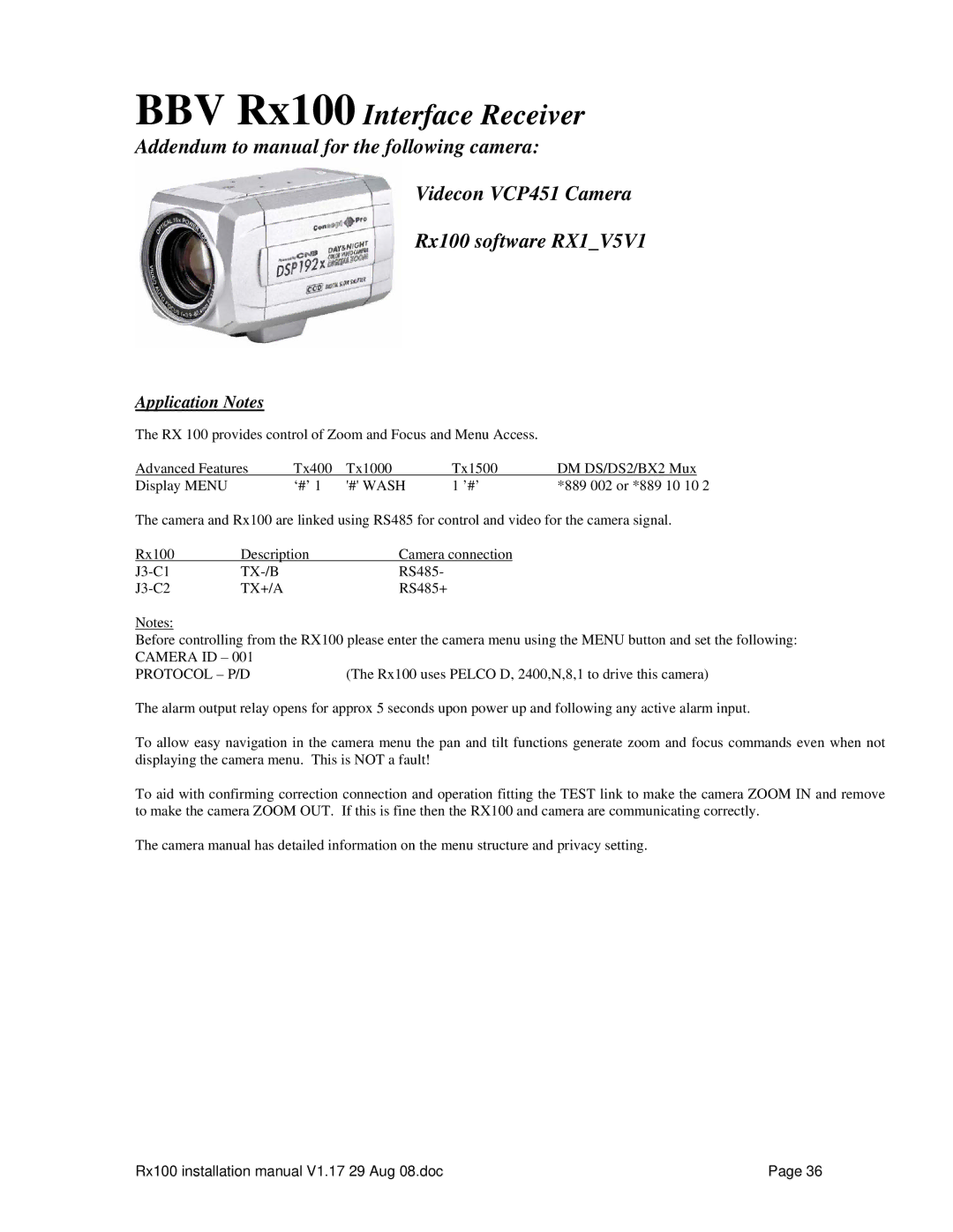 Sony RX100 manual Protocol P/D 