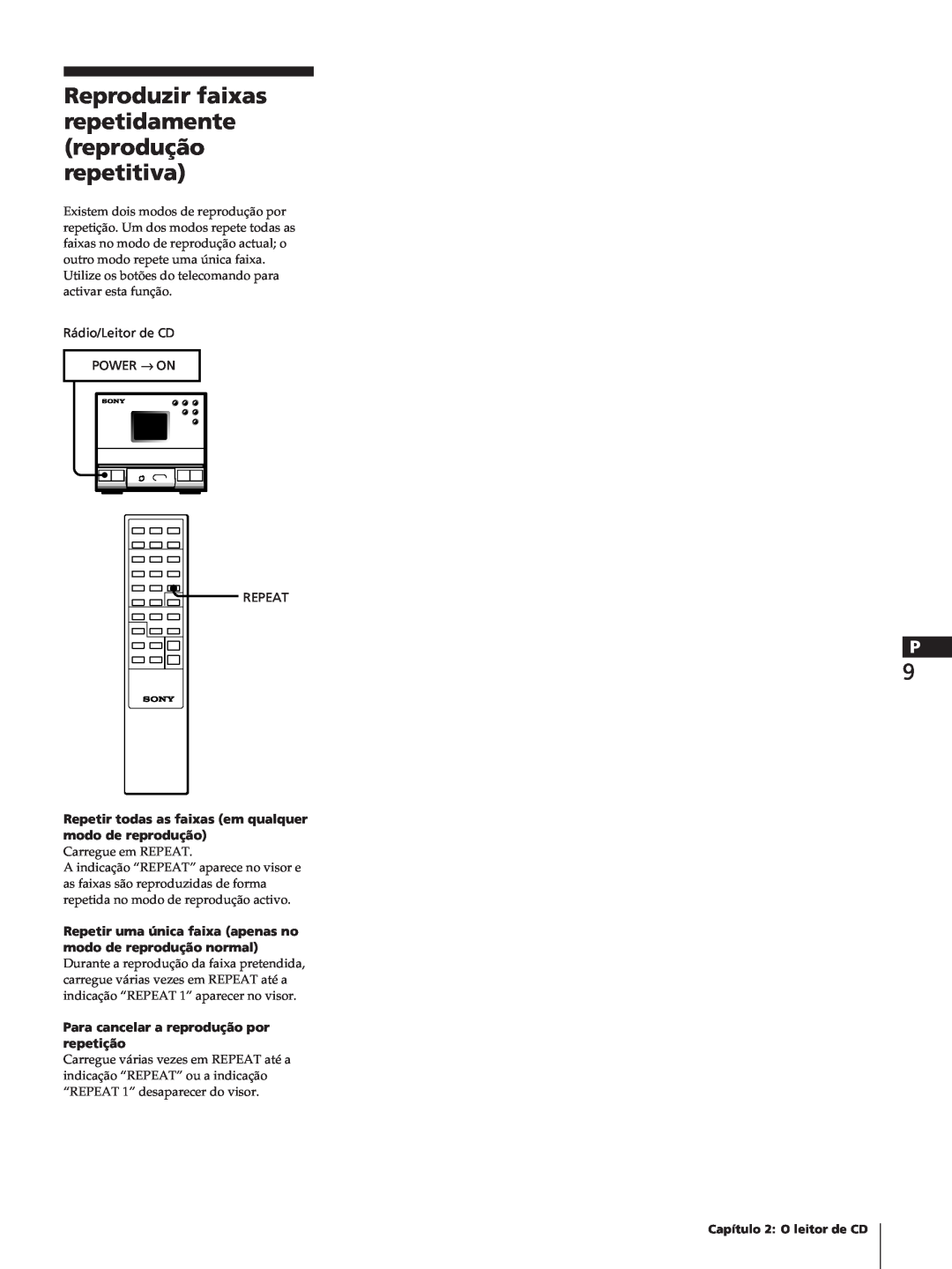 Sony TC-TX1, SA-N11, HCD-T1 manual Para cancelar a reprodução por repetição 