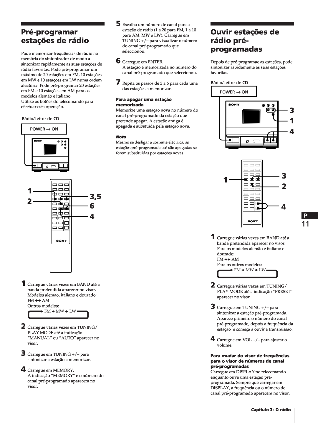 Sony SA-N11, HCD-T1, TC-TX1 manual Pré-programarestações de rádio 
