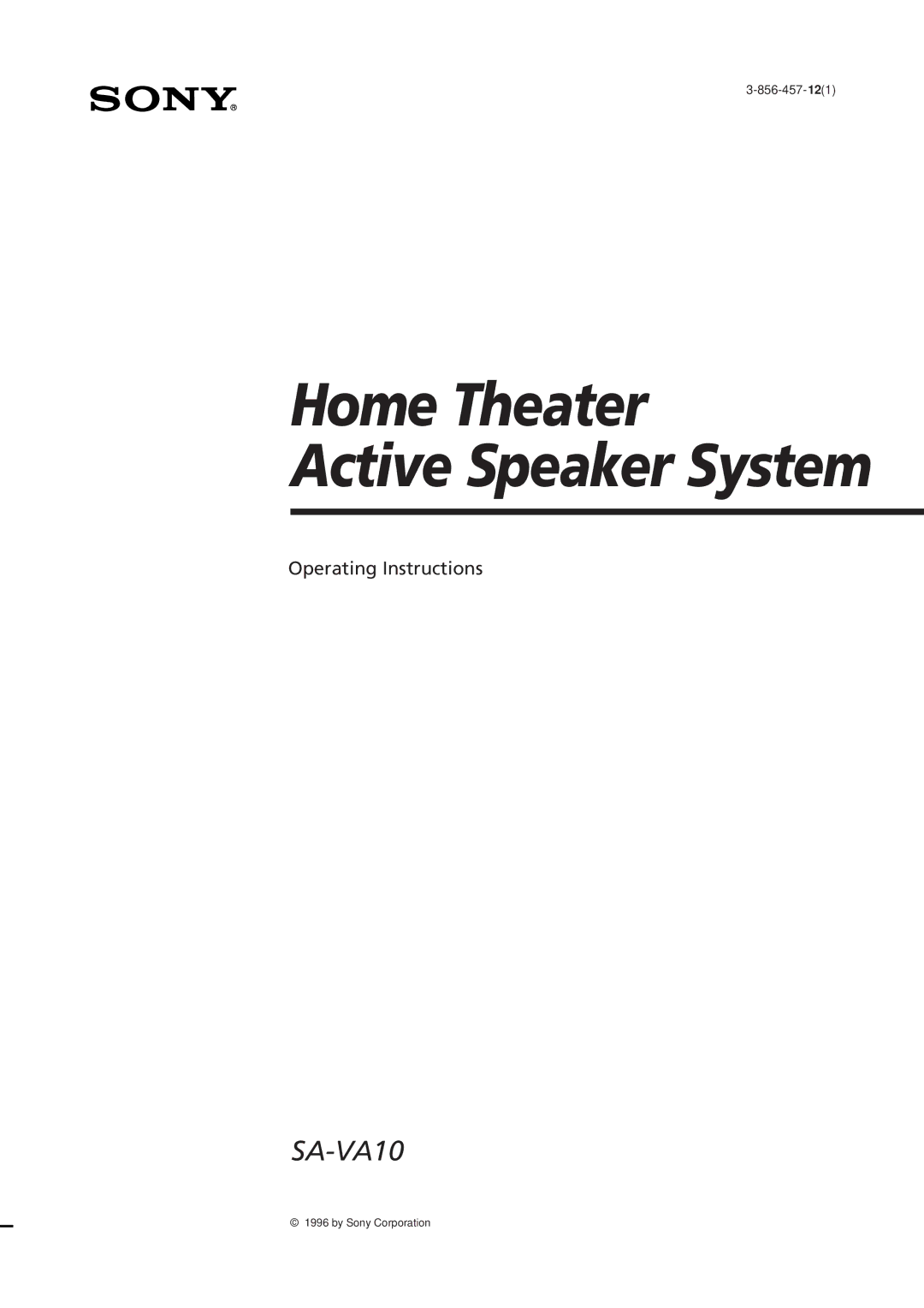 Sony SA-VA10 manual Home Theater 