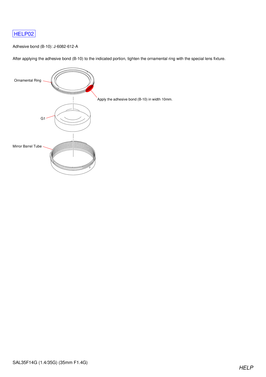 Sony SAL35F14G service manual HELP02 