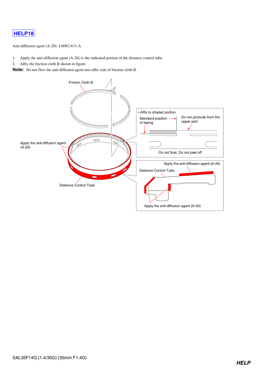 Sony SAL35F14G service manual HELP18 