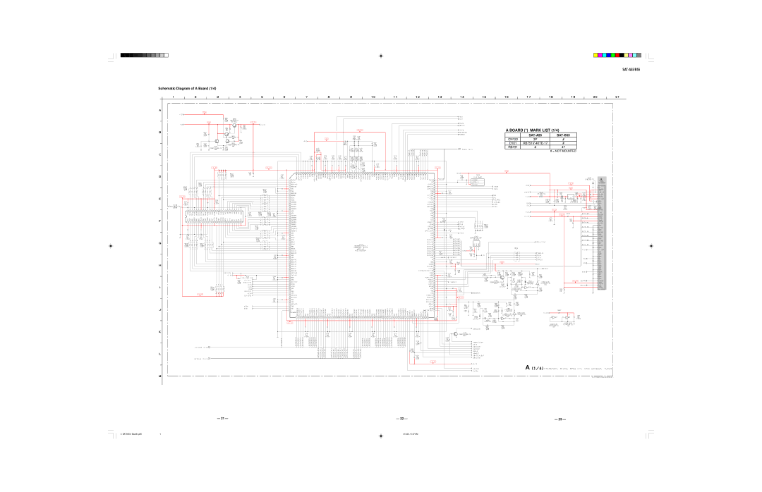 Sony SAT-B55 RM-Y139, SAT-A55 RM-Y802 service manual Board * Mark List 1/4, # = not Mounted 