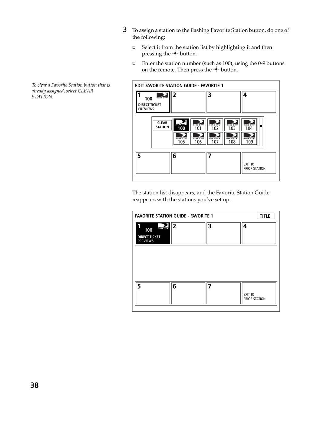 Sony SAT-B3, SAT-A4 operating instructions Favorite Station Guide Favorite Title 