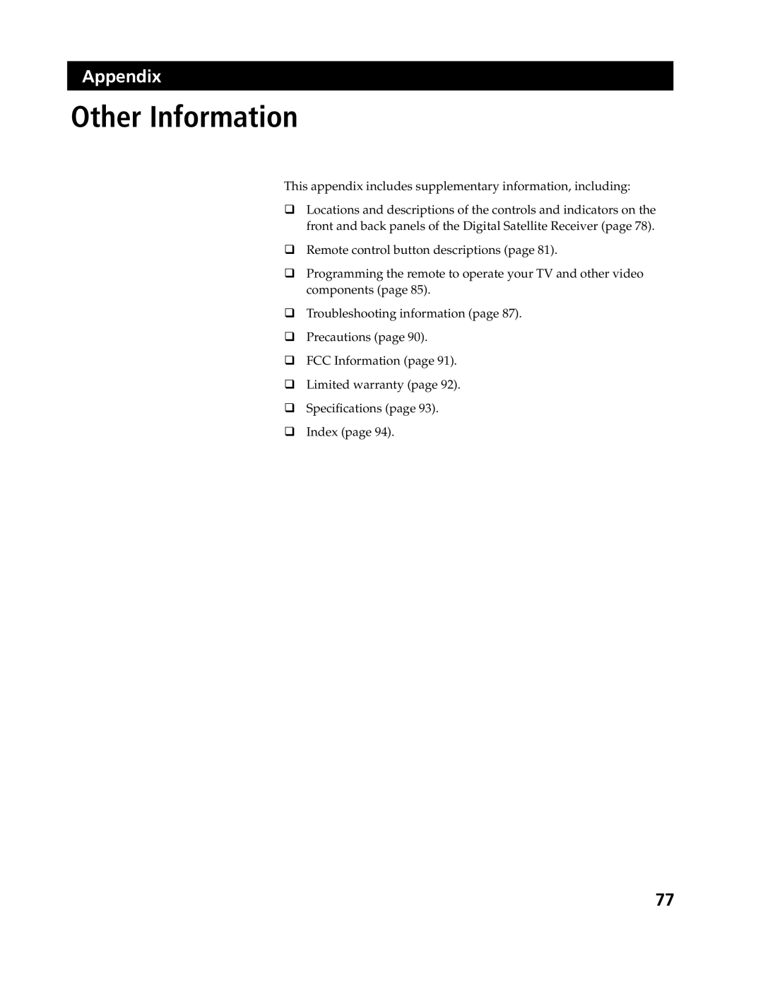 Sony SAT-A4, SAT-B3 operating instructions Other Information 