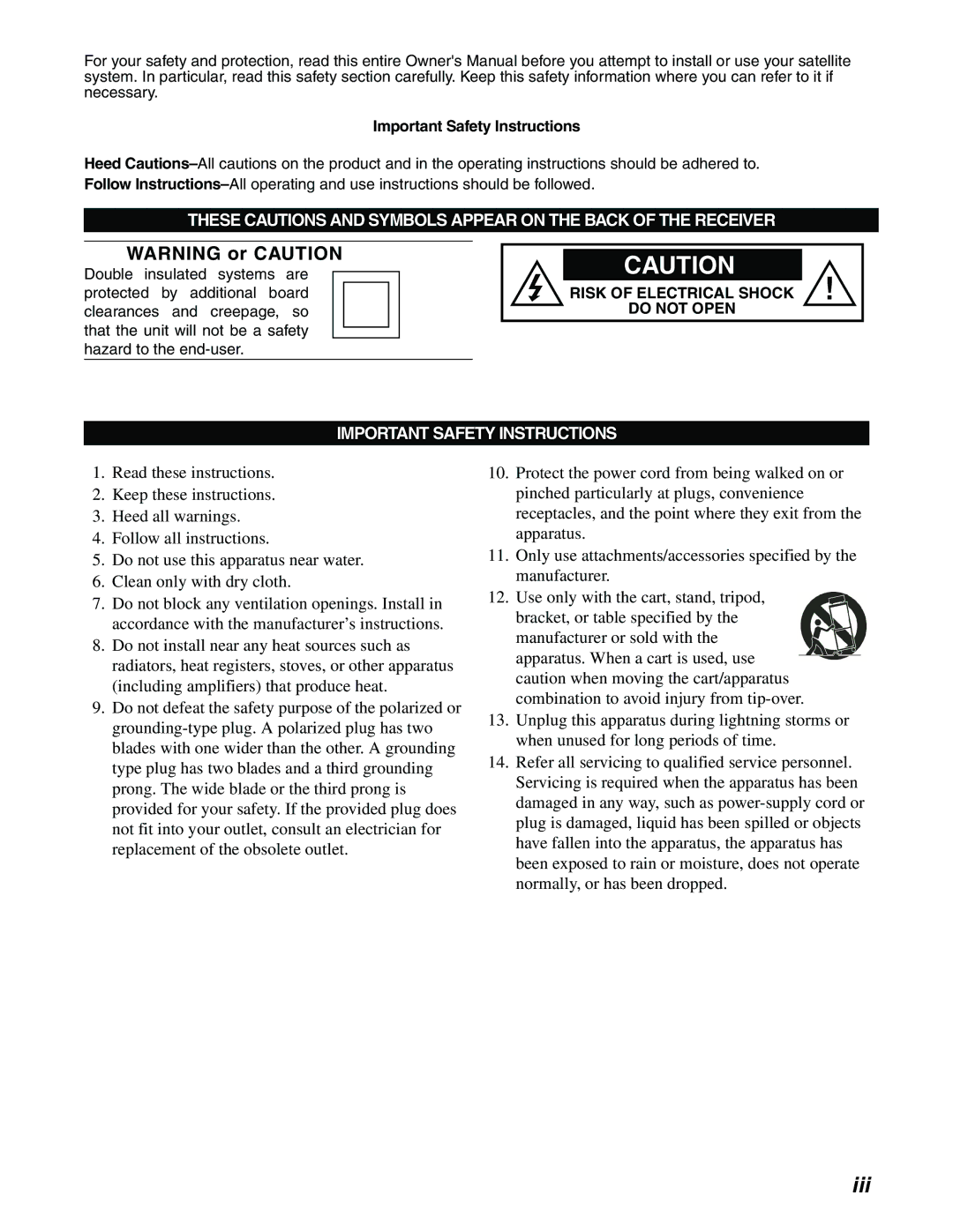 Sony SAT-A65A, SAT-B65A manual Iii 