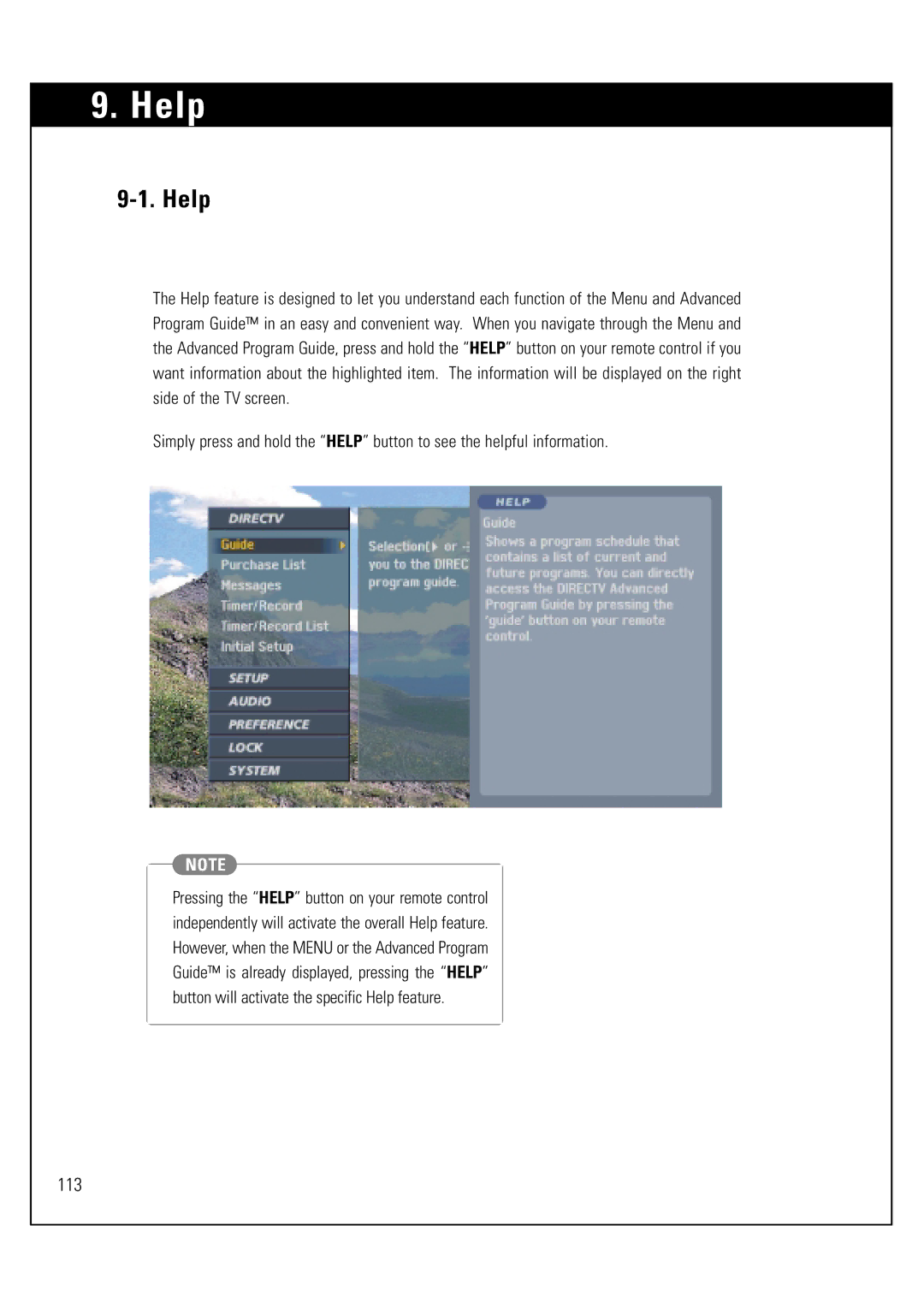 Sony SAT-HD300 operating instructions Help 