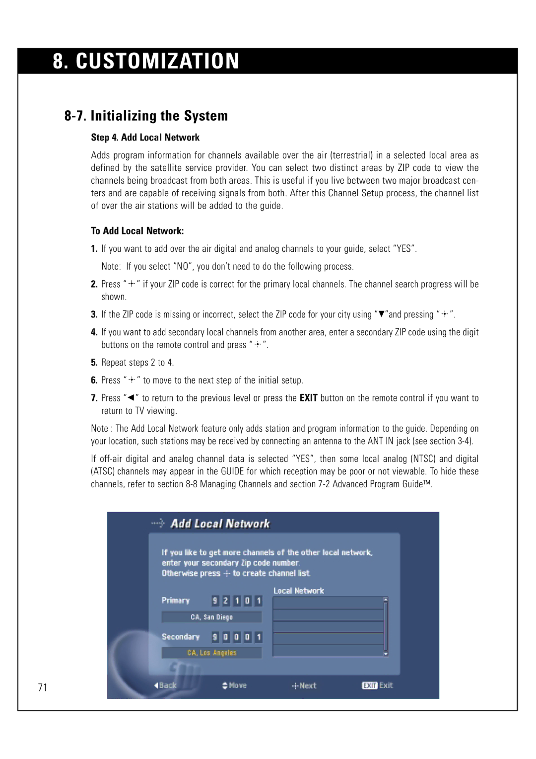 Sony SAT-HD300 operating instructions To Add Local Network 