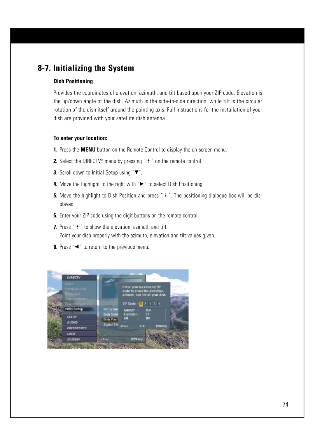 Sony SAT-HD300 operating instructions Dish Positioning 