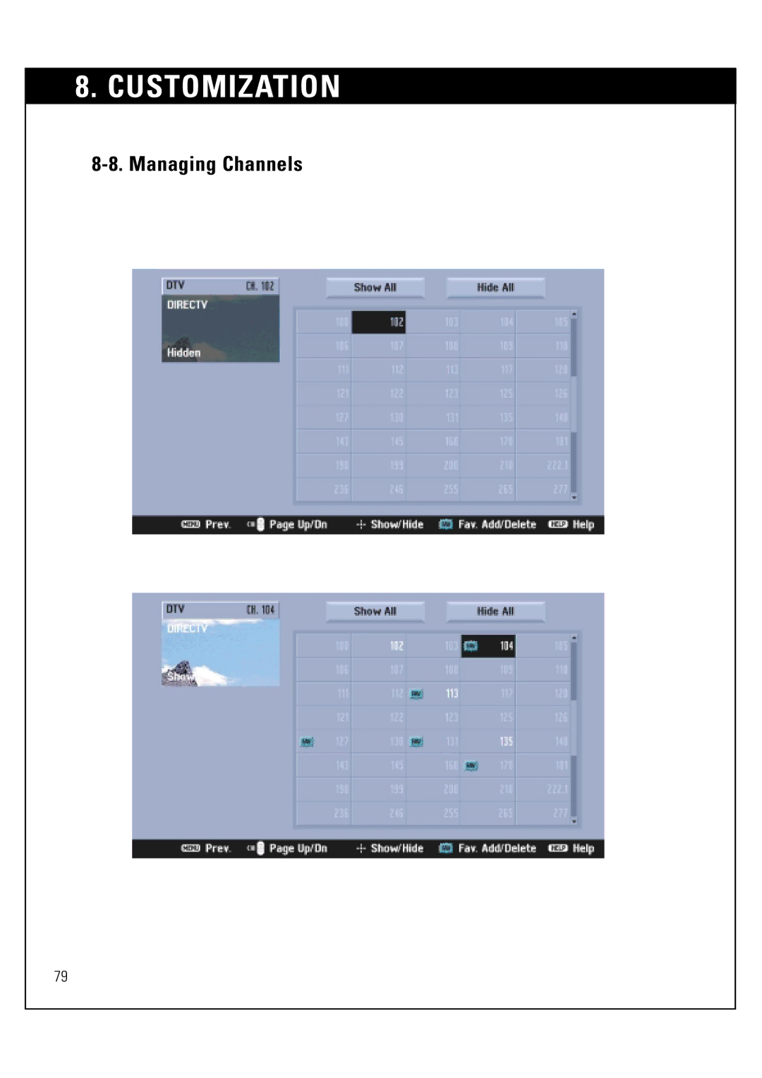 Sony SAT-HD300 operating instructions Customization 