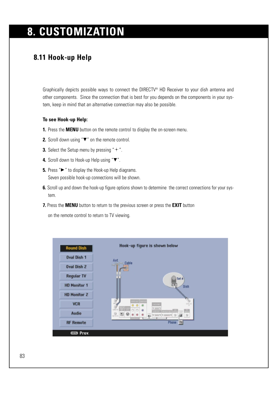 Sony SAT-HD300 operating instructions To see Hook-up Help 