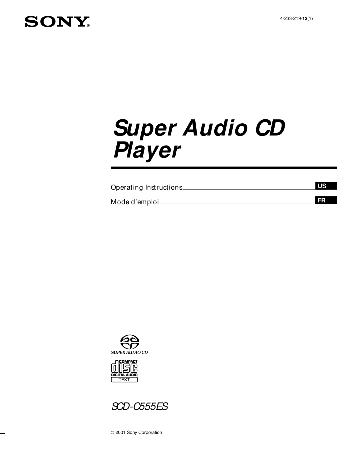 Sony SCD-C555ES manual Super Audio CD Player 