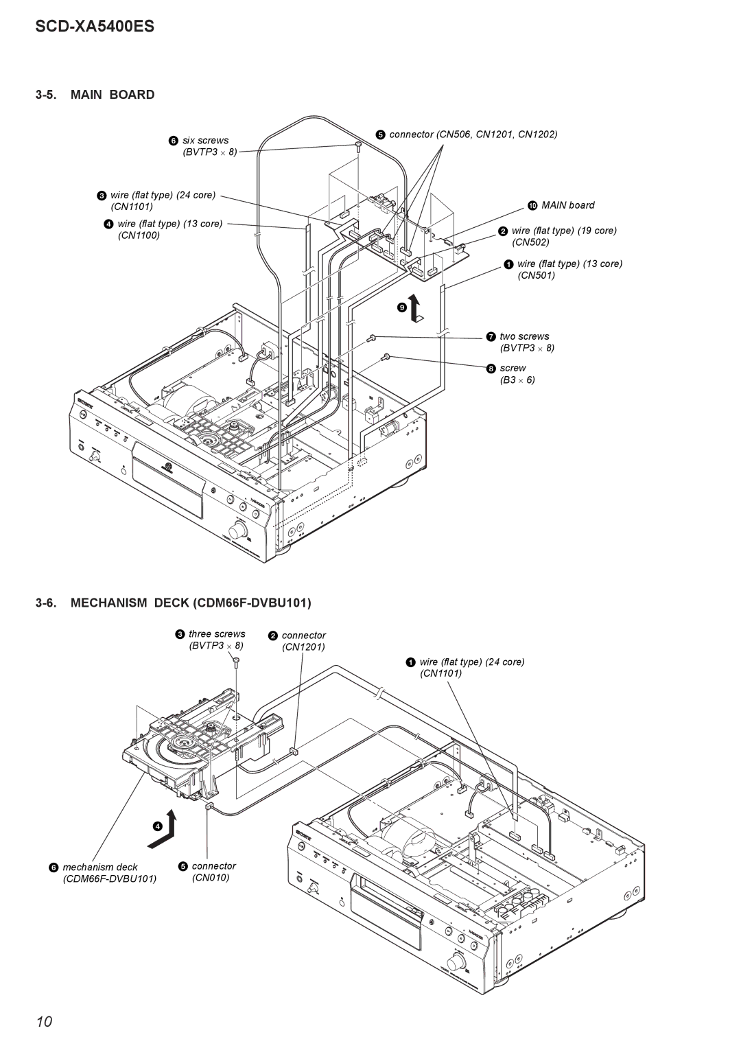 Sony SCD-XA5400ES, 2008H05-1 service manual Main Board, Mechanism Deck CDM66F-DVBU101 