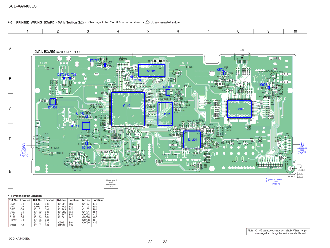 Sony SCD-XA5400ES, 2008H05-1 service manual Printed Wiring Board Main /2, Semiconductor Location 