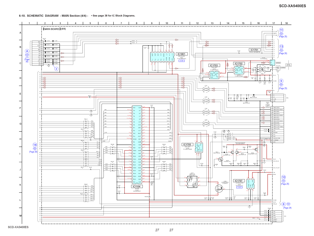 Sony 2008H05-1, SCD-XA5400ES service manual Schematic Diagram Main /4 See page 38 for IC Block Diagrams, Main Board 