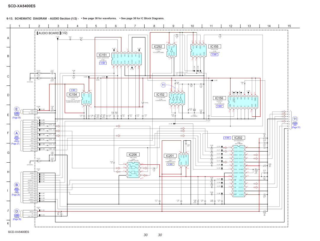 Sony SCD-XA5400ES, 2008H05-1 Schematic Diagram Audio /2, See page 38 for waveforms See page 38 for IC Block Diagrams 