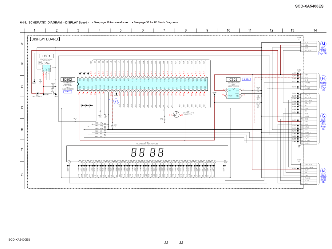 Sony 2008H05-1, SCD-XA5400ES service manual IC801, Schematic Diagram Display Board 