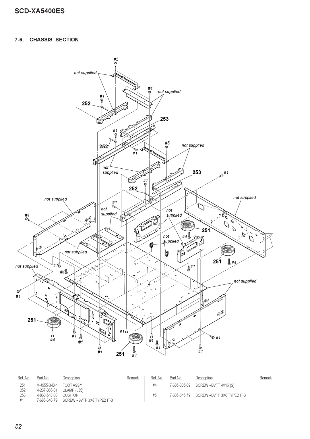 Sony SCD-XA5400ES, 2008H05-1 service manual Chassis Section, Foot Assy, Screw +BVTT 4X16 S, Screw +BVTP 3X6 TYPE2 IT-3 