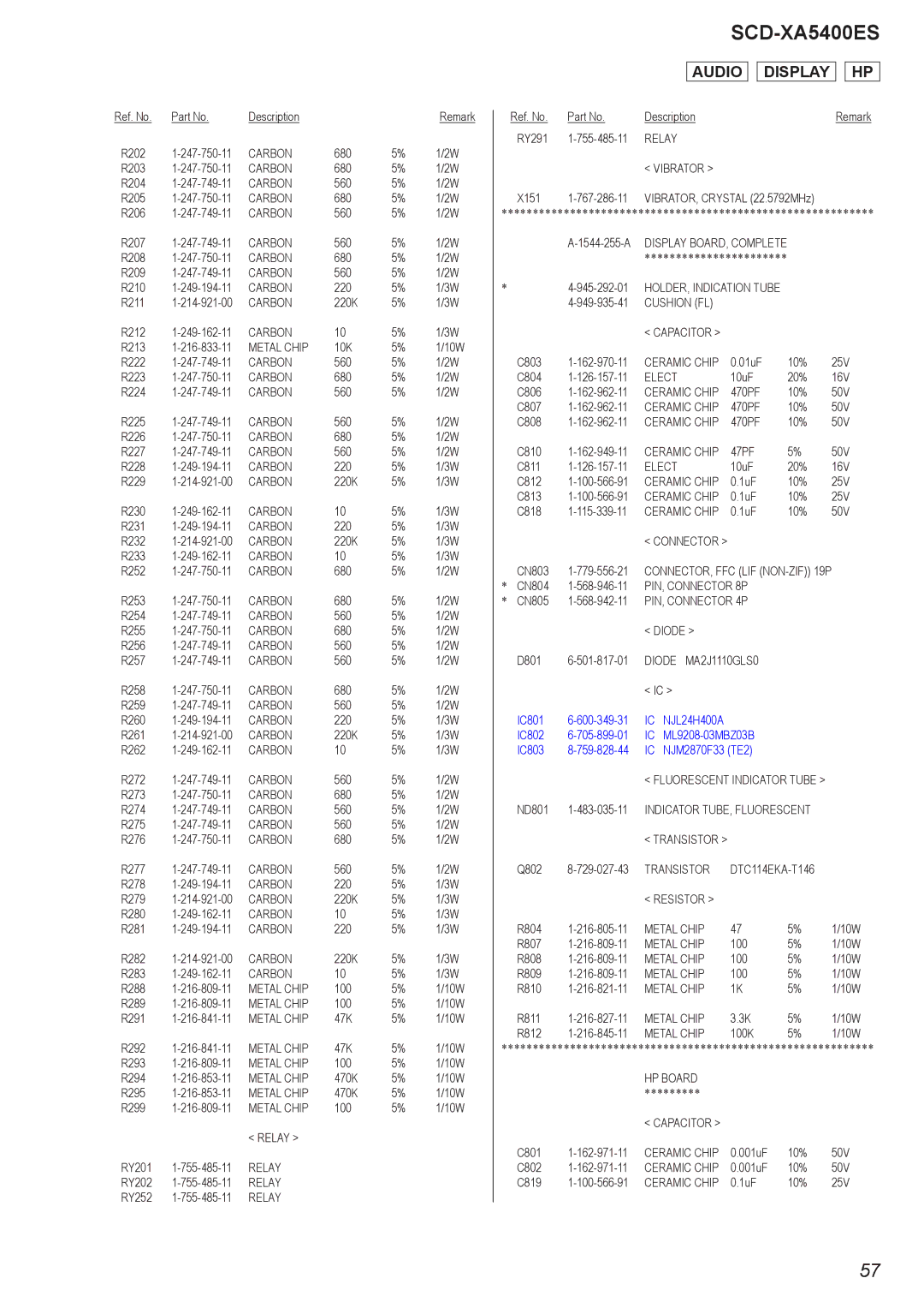 Sony 2008H05-1, SCD-XA5400ES service manual Audio Display 