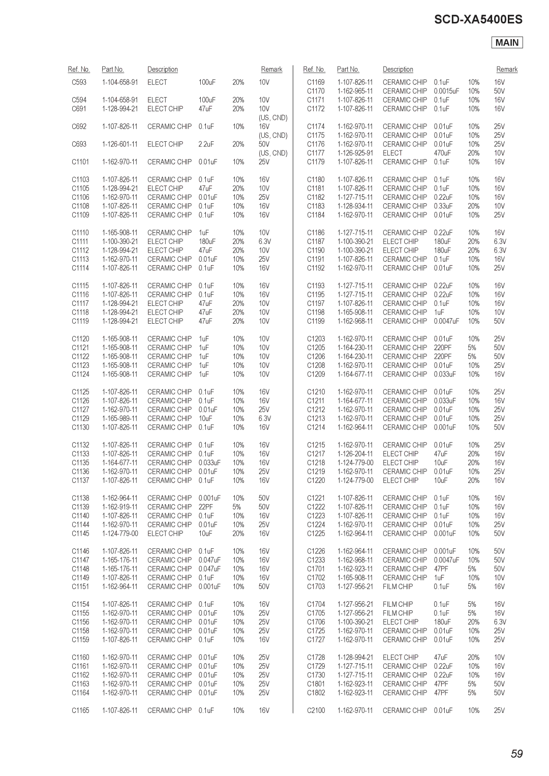 Sony 2008H05-1, SCD-XA5400ES service manual Main, Elect Chip 