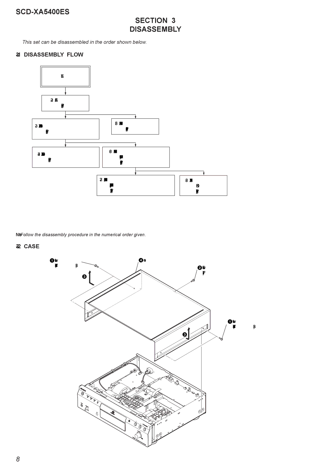 Sony 2008H05-1 service manual SCD-XA5400ES Section Disassembly, Disassembly Flow, Case 