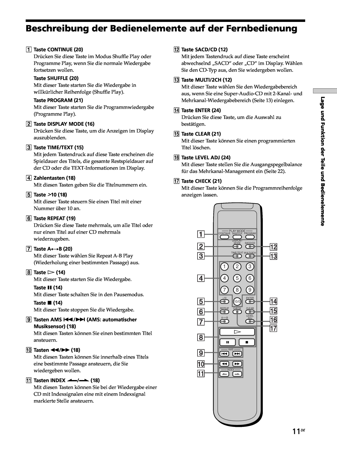 Sony SCD-XB770 operating instructions 11DE 