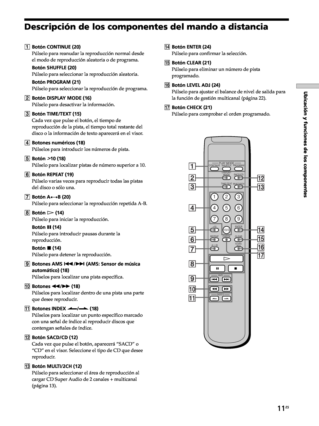 Sony SCD-XB770 operating instructions 11ES 