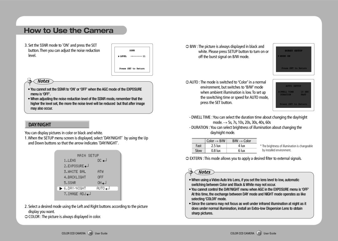 Sony SCH-735 manual Day/Night, You can display pictures in color or black and white, → Color 